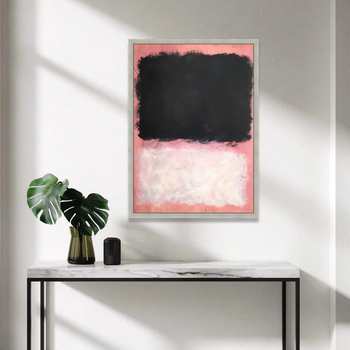 Mark Rothko Style Abstract Canvas Wall Art, Modern Color Block Painting, Black and Pink Minimalist Canvas, Contemporary Canvas Print Art