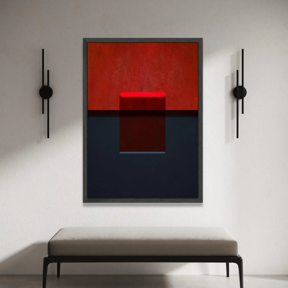 Mark Rothko Abstract Canvas Wall Art, Minimalist Red and Black Color Block, Modern Geometric Home Decoration Canvas Print Art