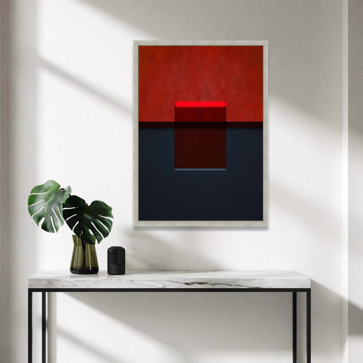 Mark Rothko Abstract Canvas Wall Art, Minimalist Red and Black Color Block, Modern Geometric Home Decoration Canvas Print Art