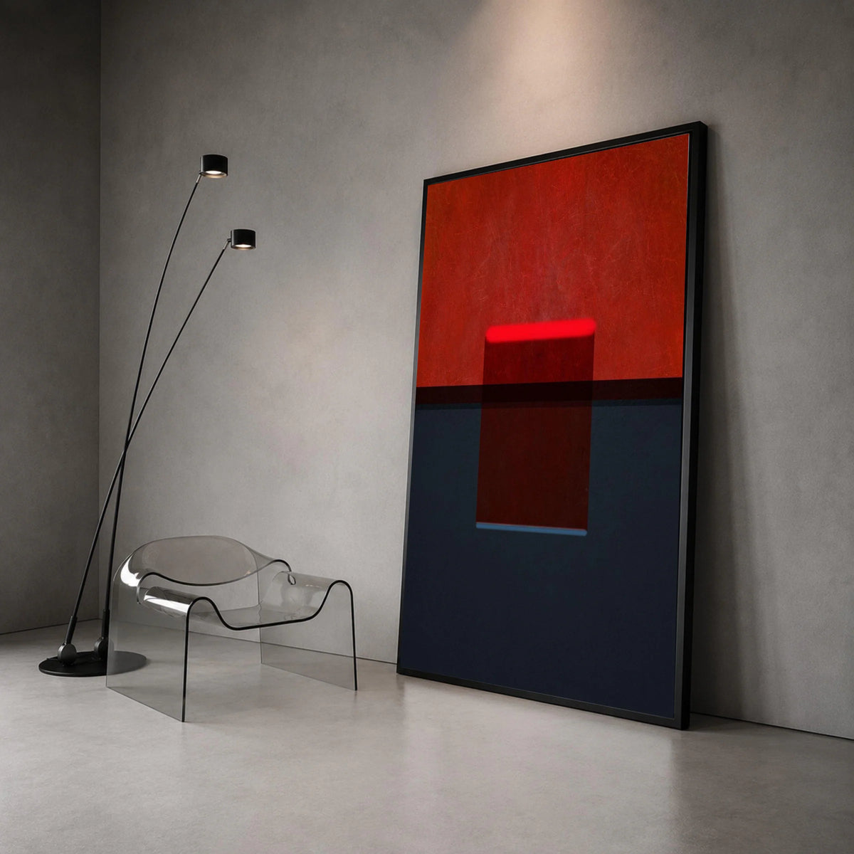 Mark Rothko Abstract Canvas Wall Art, Minimalist Red and Black Color Block, Modern Geometric Home Decoration Canvas Print Art