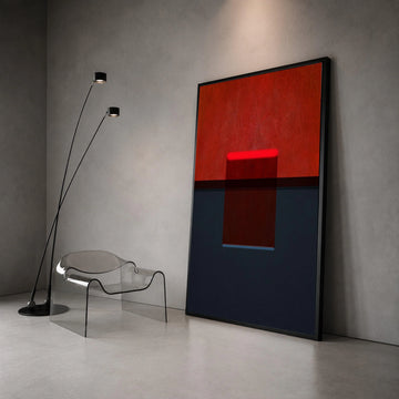 Mark Rothko Abstract Canvas Wall Art, Minimalist Red and Black Color Block, Modern Geometric Home Decoration Canvas Print Art