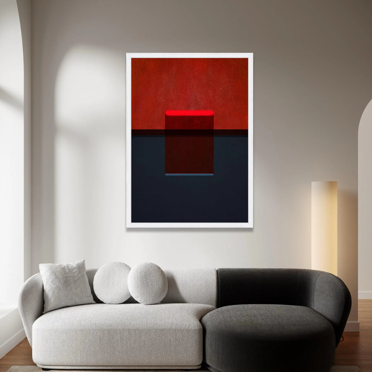 Mark Rothko Abstract Canvas Wall Art, Minimalist Red and Black Color Block, Modern Geometric Home Decoration Canvas Print Art