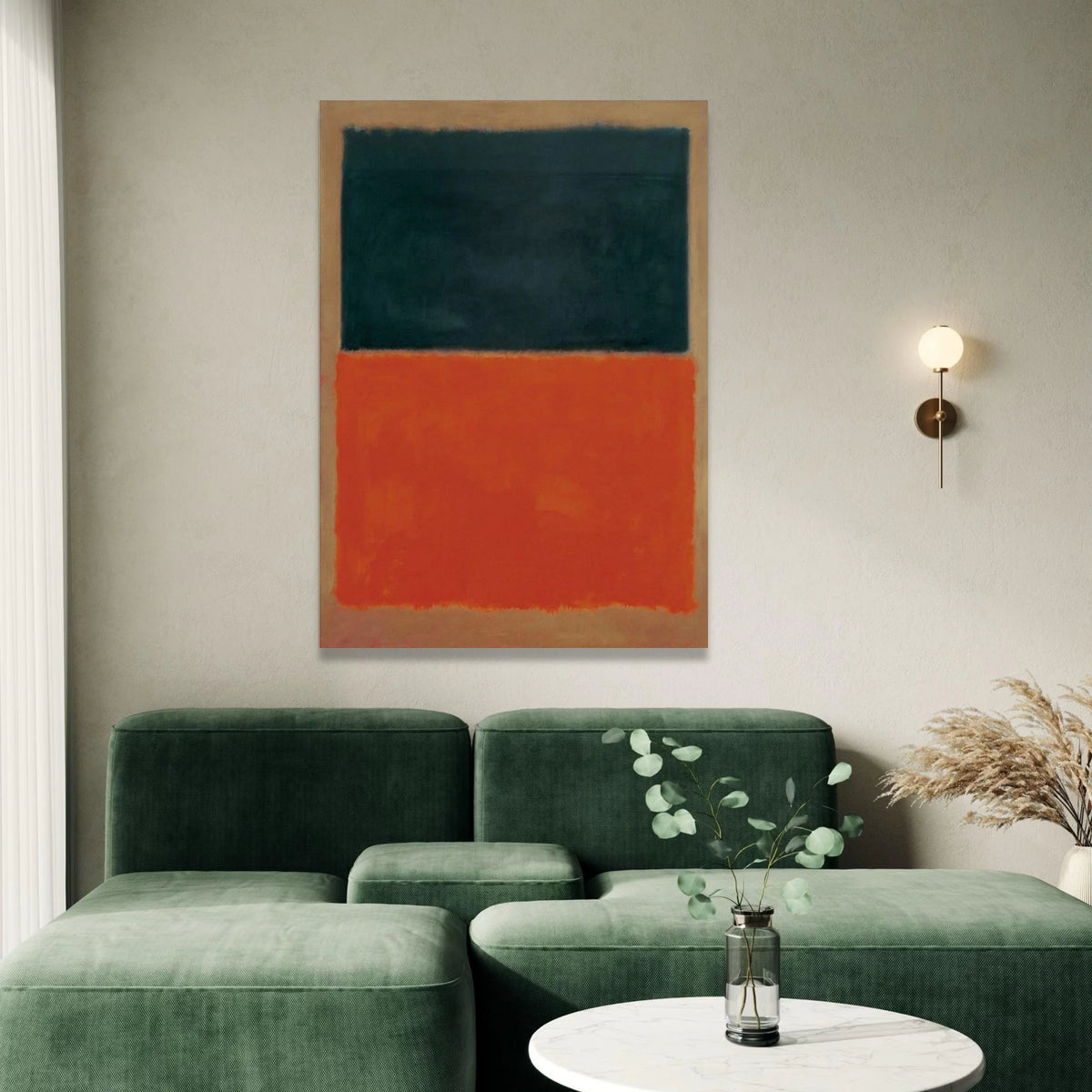 Mark Rothko Style Abstract Canvas Wall Art, Bold Color Field Painting, Modern Minimalist Home Decoration Canvas Print Art