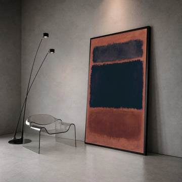 Mark Rothko Abstract Canvas Wall Art, Color Field Painting, Modern Art Decor, Black and Rust Rectangles, Minimalist Home Canvas Print Art