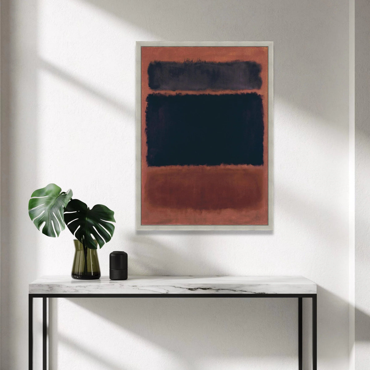 Mark Rothko Abstract Canvas Wall Art, Color Field Painting, Modern Art Decor, Black and Rust Rectangles, Minimalist Home Canvas Print Art