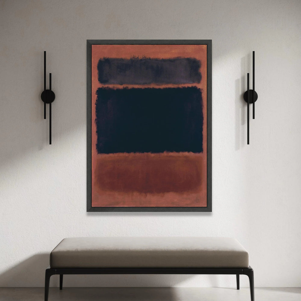 Mark Rothko Abstract Canvas Wall Art, Color Field Painting, Modern Art Decor, Black and Rust Rectangles, Minimalist Home Canvas Print Art