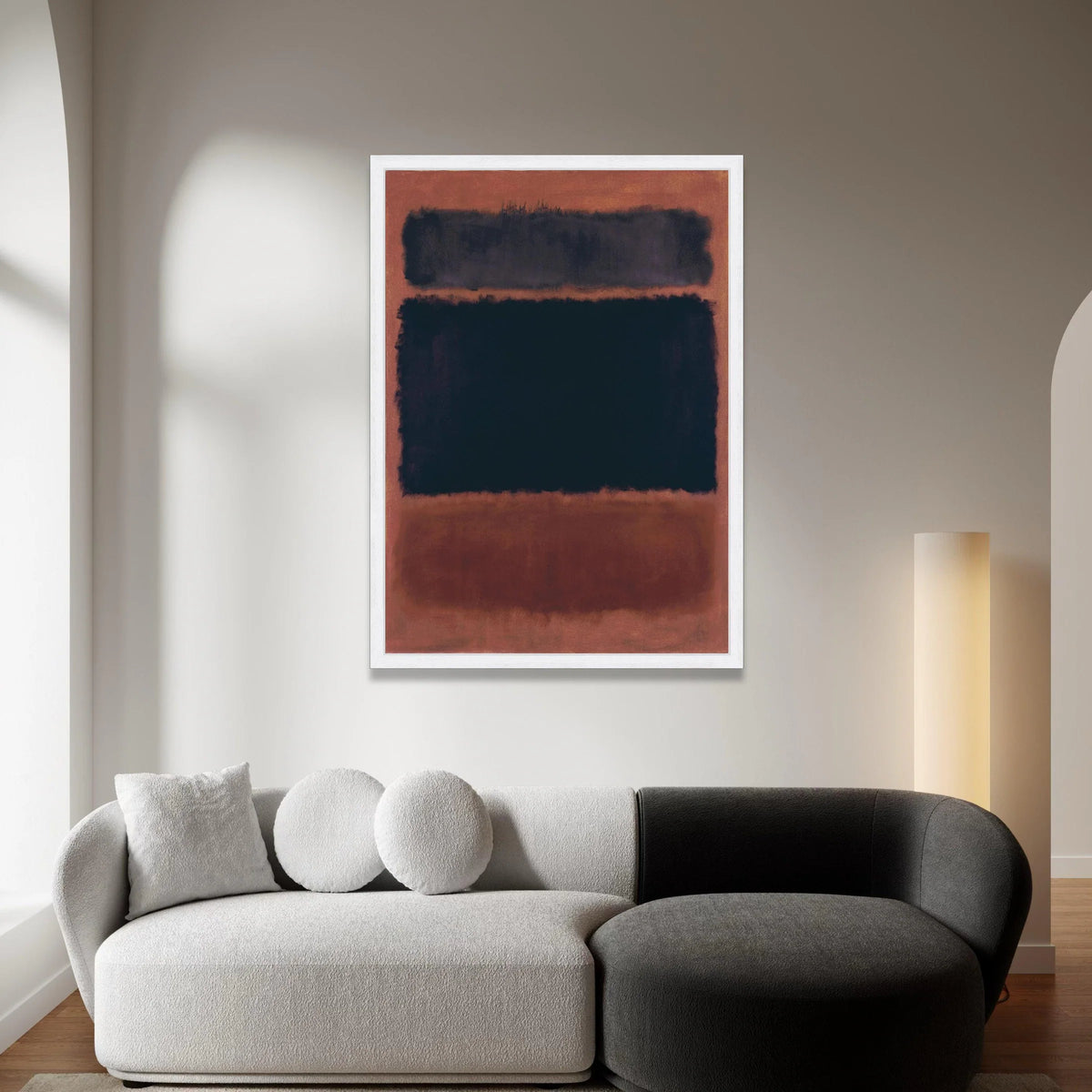 Mark Rothko Abstract Canvas Wall Art, Color Field Painting, Modern Art Decor, Black and Rust Rectangles, Minimalist Home Canvas Print Art