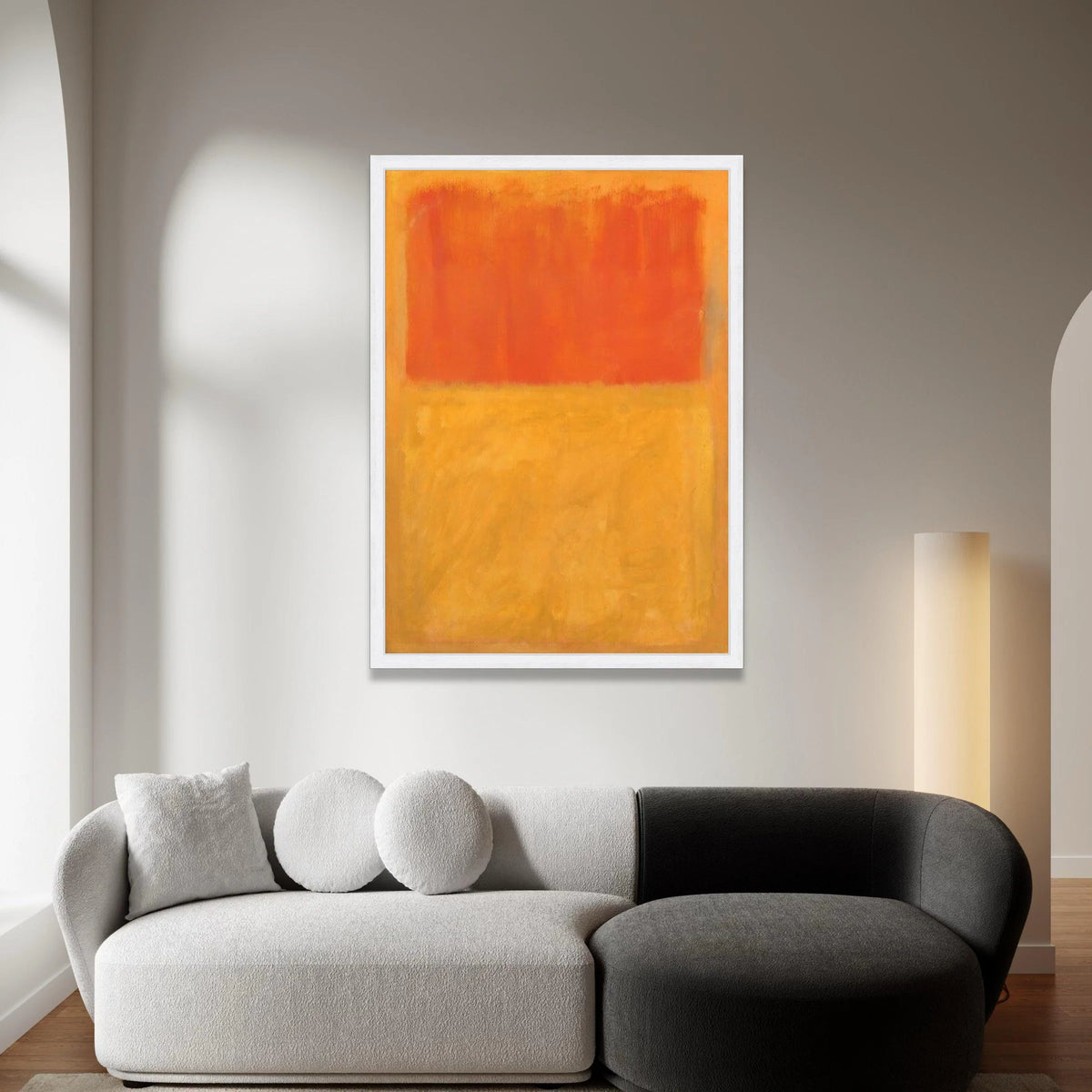 Mark Rothko Style Abstract Canvas Wall Art, Orange and Yellow Minimalist Color Block Painting, Modern Art for Living Room Canvas Print Art