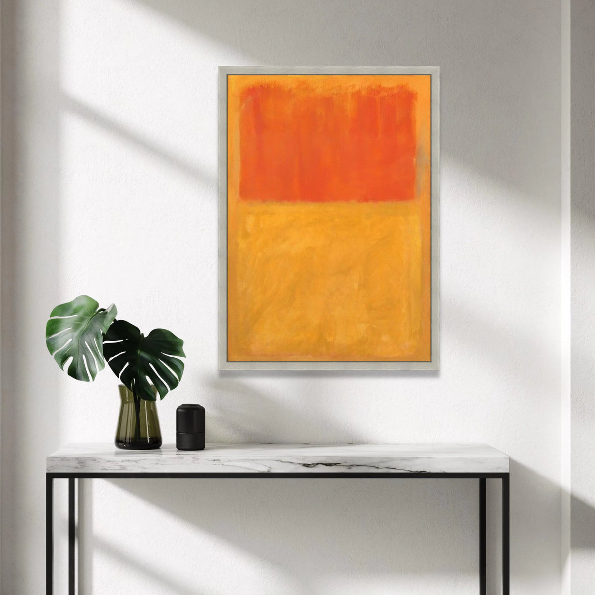 Mark Rothko Style Abstract Canvas Wall Art, Orange and Yellow Minimalist Color Block Painting, Modern Art for Living Room Canvas Print Art
