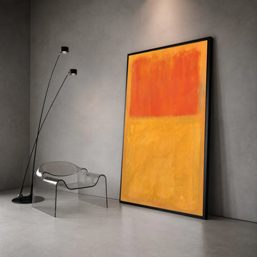 Mark Rothko Style Abstract Canvas Wall Art, Orange and Yellow Minimalist Color Block Painting, Modern Art for Living Room Canvas Print Art