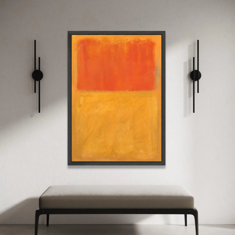 Mark Rothko Style Abstract Canvas Wall Art, Orange and Yellow Minimalist Color Block Painting, Modern Art for Living Room Canvas Print Art