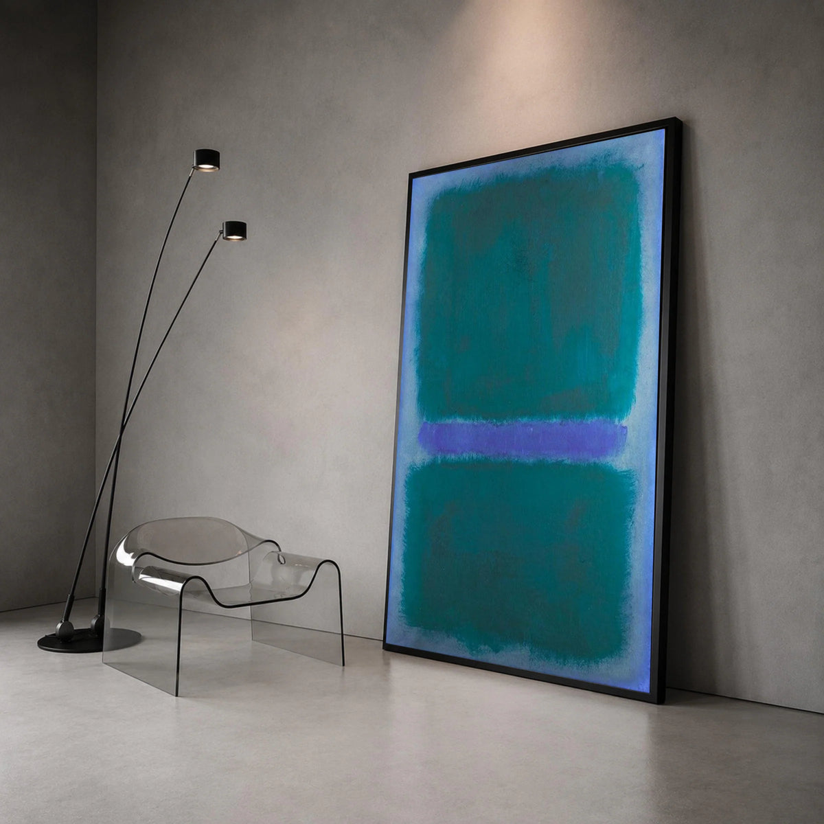 Mark Rothko Style Abstract Canvas Wall Art, Modern Color Field Painting, Blue and Purple Color Blocks, Contemporary Home Canvas Print Art