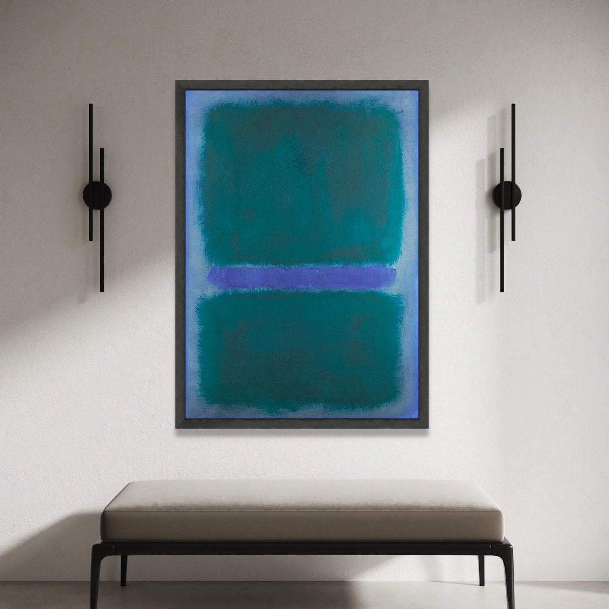Mark Rothko Style Abstract Canvas Wall Art, Modern Color Field Painting, Blue and Purple Color Blocks, Contemporary Home Canvas Print Art