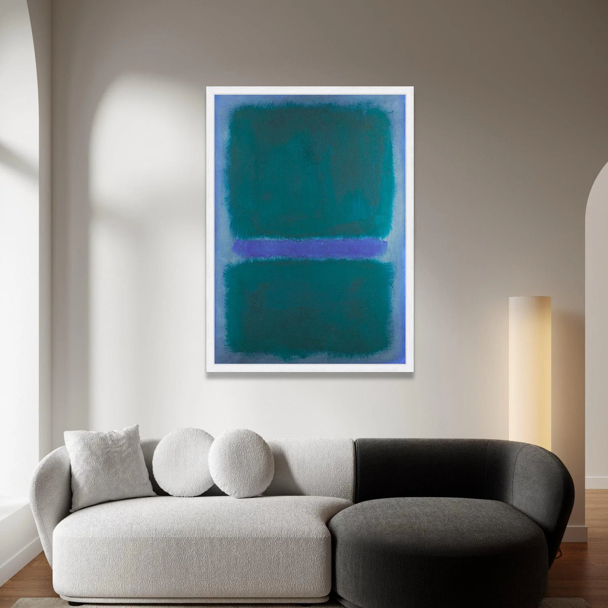 Mark Rothko Style Abstract Canvas Wall Art, Modern Color Field Painting, Blue and Purple Color Blocks, Contemporary Home Canvas Print Art