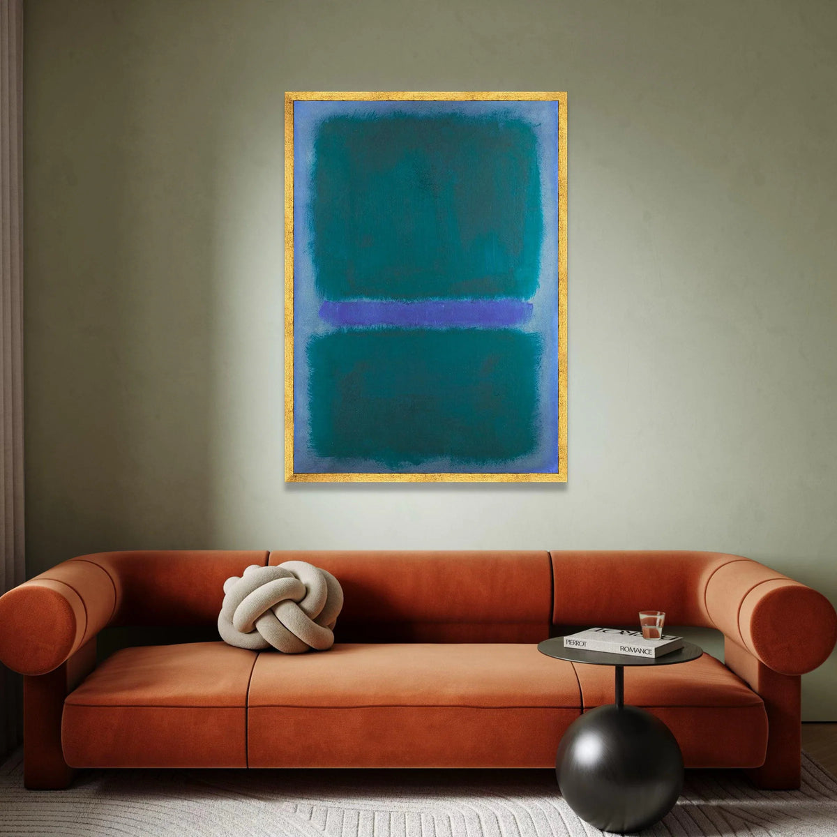 Mark Rothko Style Abstract Canvas Wall Art, Modern Color Field Painting, Blue and Purple Color Blocks, Contemporary Home Canvas Print Art