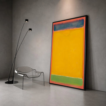 Mark Rothko Style Abstract Canvas Wall Art, Bold Yellow, Blue and Green Color Blocks, Modern Minimalist Home Decoration Canvas Print Art