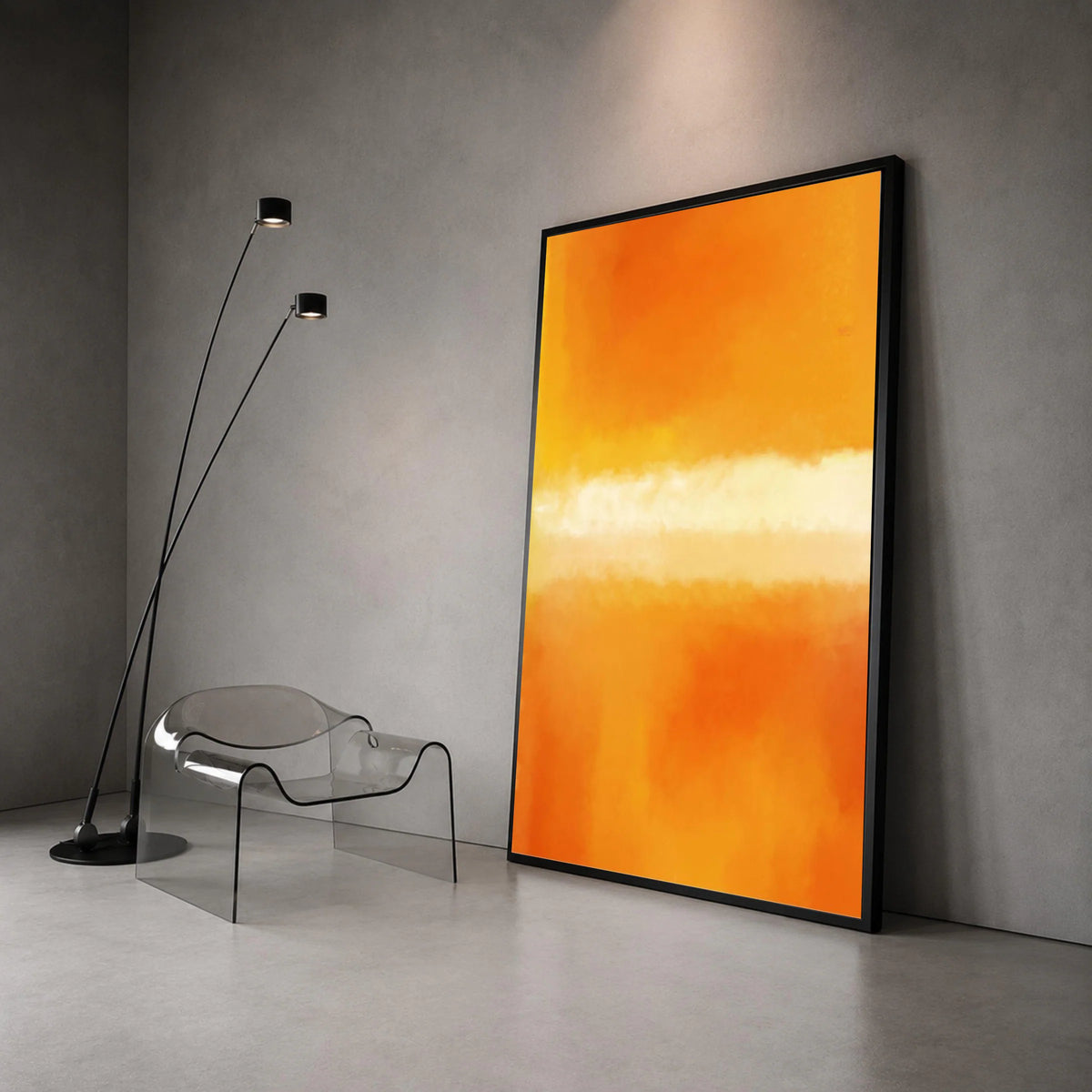 Mark Rothko Style Abstract Color Field Canvas, Warm Orange Gradient Wall Art, Mid Century Modern Artwork, Contemporary Home Canvas Print Art