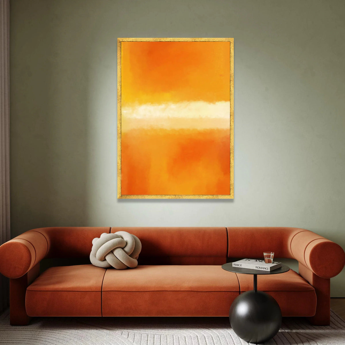 Mark Rothko Style Abstract Color Field Canvas, Warm Orange Gradient Wall Art, Mid Century Modern Artwork, Contemporary Home Canvas Print Art