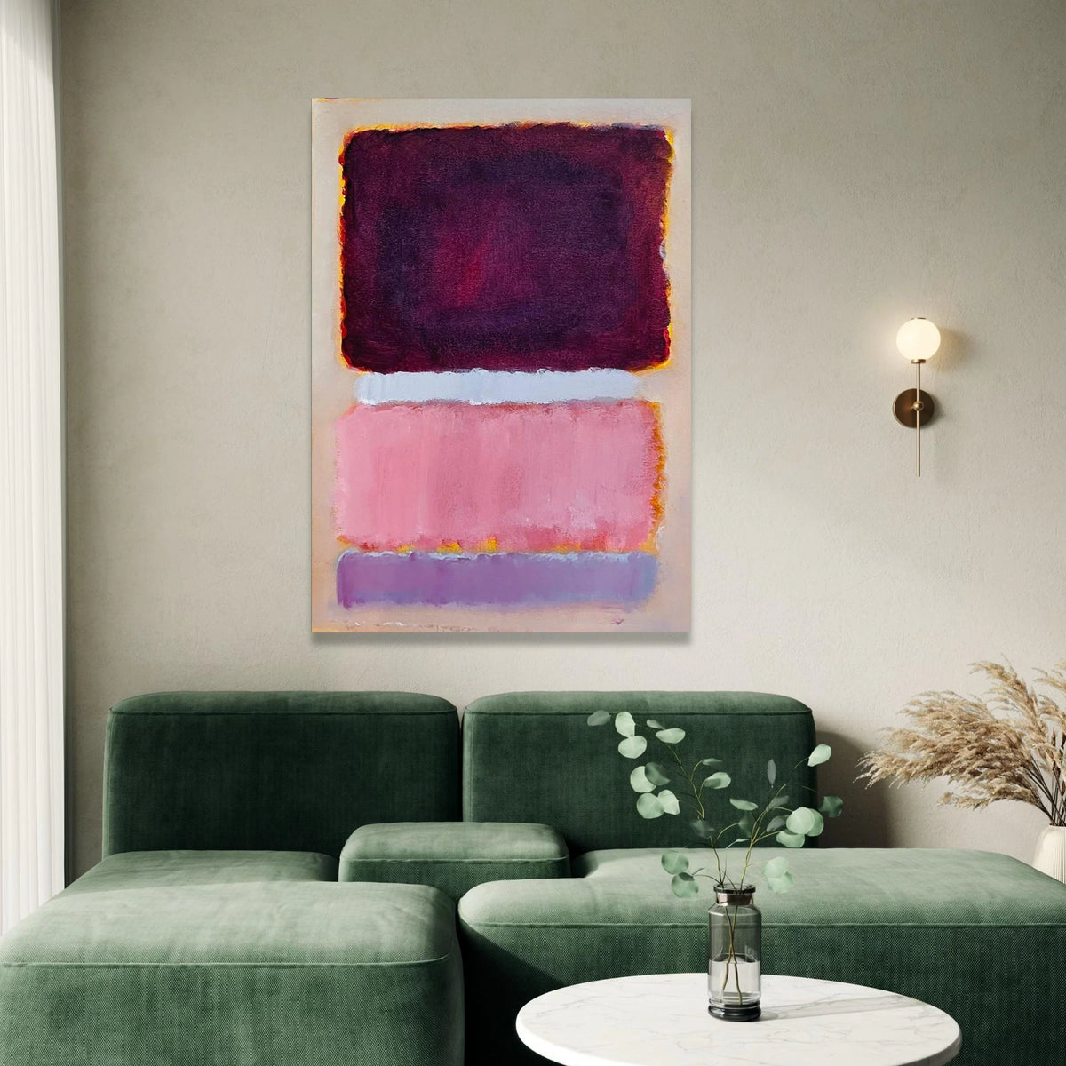 Mark Rothko Style Abstract Blocks Canvas, Modern Color Field Wall Art, Contemporary Home Decoration, Minimalist Canvas Canvas Print Art