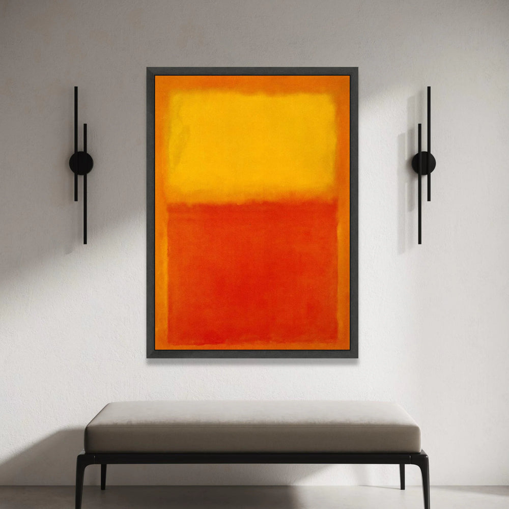 Mark Rothko Style Abstract Canvas Wall Art, Bold Orange and Yellow Color Blocks, Modern Minimalist Home Decoration, Canvas Print Art