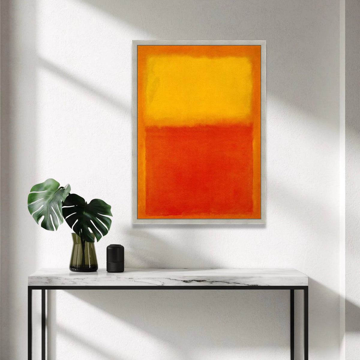 Mark Rothko Style Abstract Canvas Wall Art, Bold Orange and Yellow Color Blocks, Modern Minimalist Home Decoration, Canvas Print Art