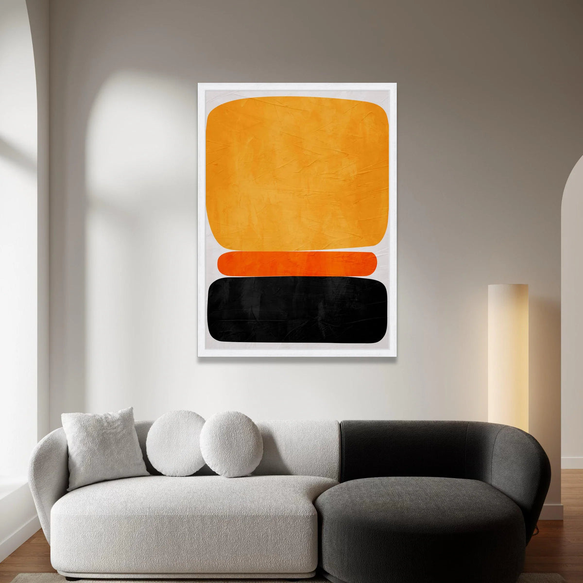 Mark Rothko Style Abstract Canvas Wall Art, Color Block Modern Art, Orange and Black Minimalist Home Decoration Canvas Print Art