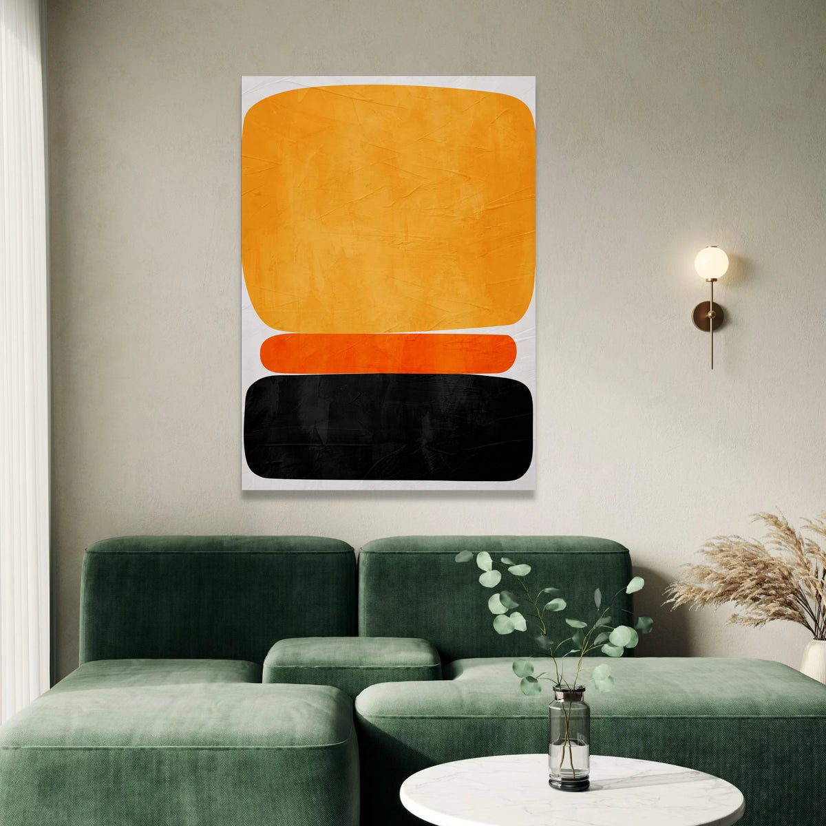 Mark Rothko Style Abstract Canvas Wall Art, Color Block Modern Art, Orange and Black Minimalist Home Decoration Canvas Print Art