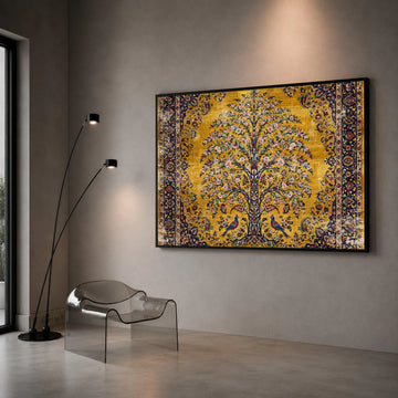 Ornate Tree of Life Canvas Wall Art, Vintage Floral Design, Decorative Nature Canvas, Botanical Wall Decor, Elegant Home Canvas Print Art