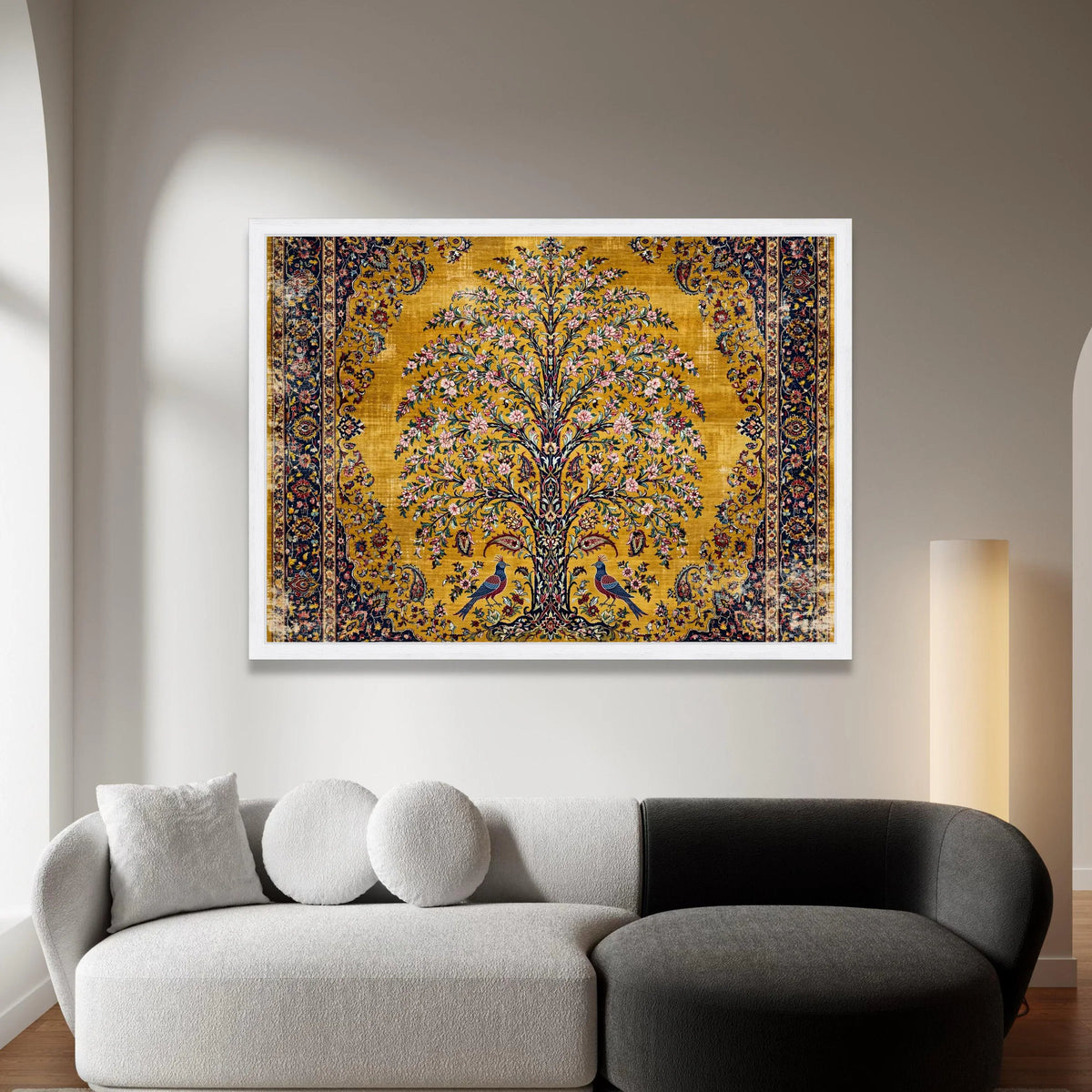 Ornate Tree of Life Canvas Wall Art, Vintage Floral Design, Decorative Nature Canvas, Botanical Wall Decor, Elegant Home Canvas Print Art