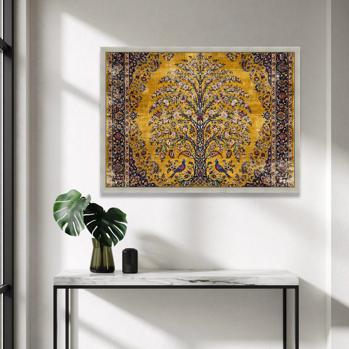 Ornate Tree of Life Canvas Wall Art, Vintage Floral Design, Decorative Nature Canvas, Botanical Wall Decor, Elegant Home Canvas Print Art
