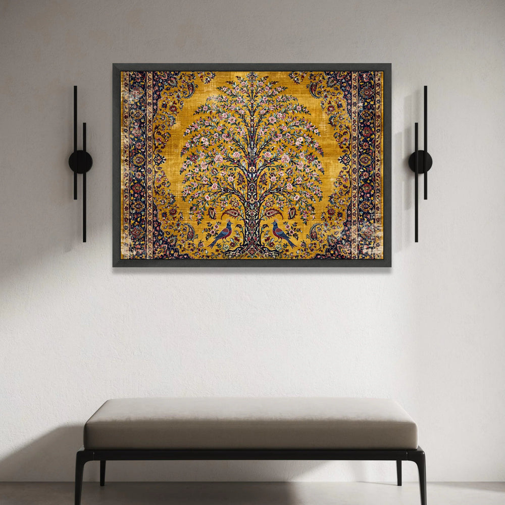 Ornate Tree of Life Canvas Wall Art, Vintage Floral Design, Decorative Nature Canvas, Botanical Wall Decor, Elegant Home Canvas Print Art