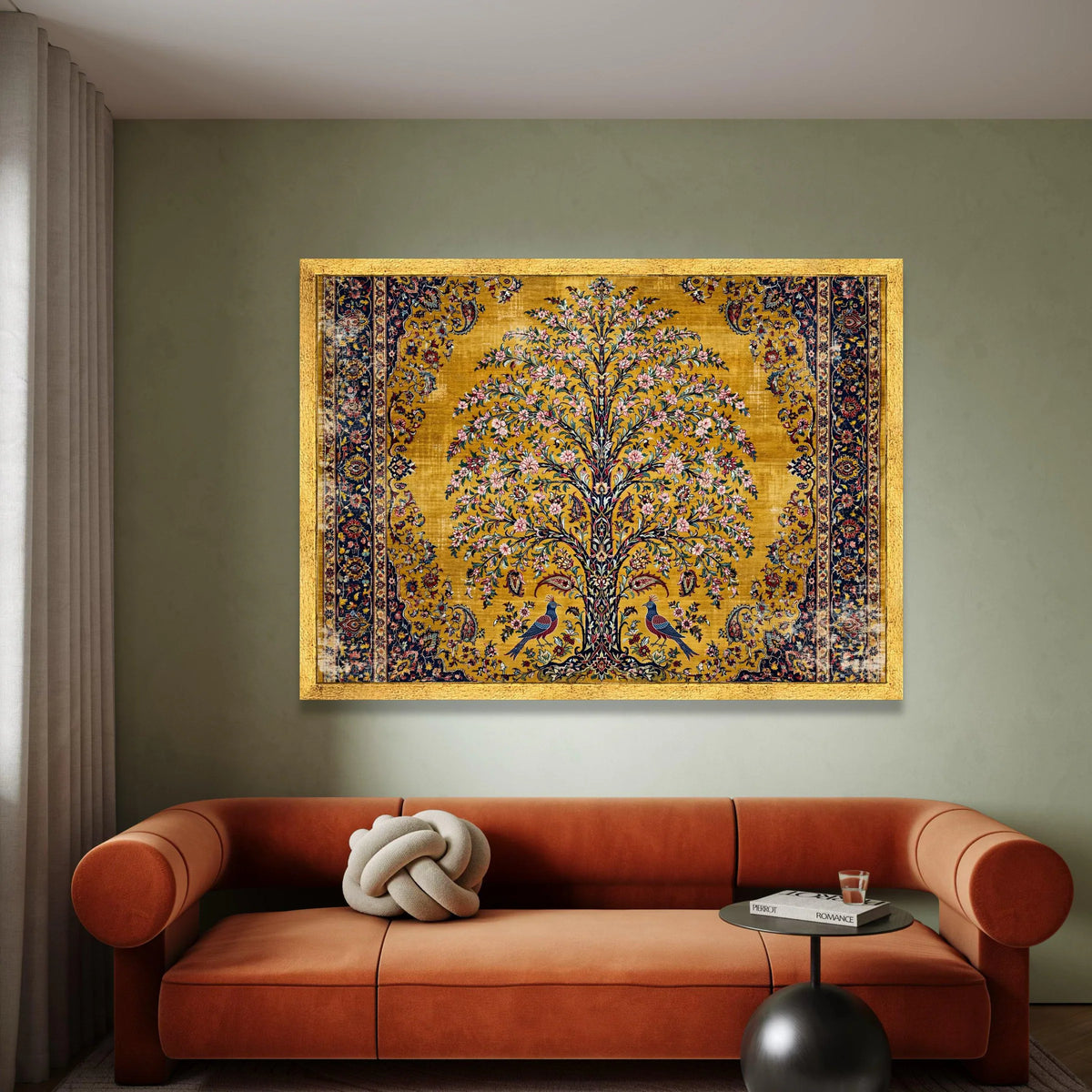 Ornate Tree of Life Canvas Wall Art, Vintage Floral Design, Decorative Nature Canvas, Botanical Wall Decor, Elegant Home Canvas Print Art