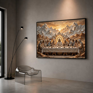 The Last Supper Canvas Wall Art, Jesus and Apostles Religious Canvas, Spiritual Faith Decor, Christian Wall Hanging, Canvas Print Art