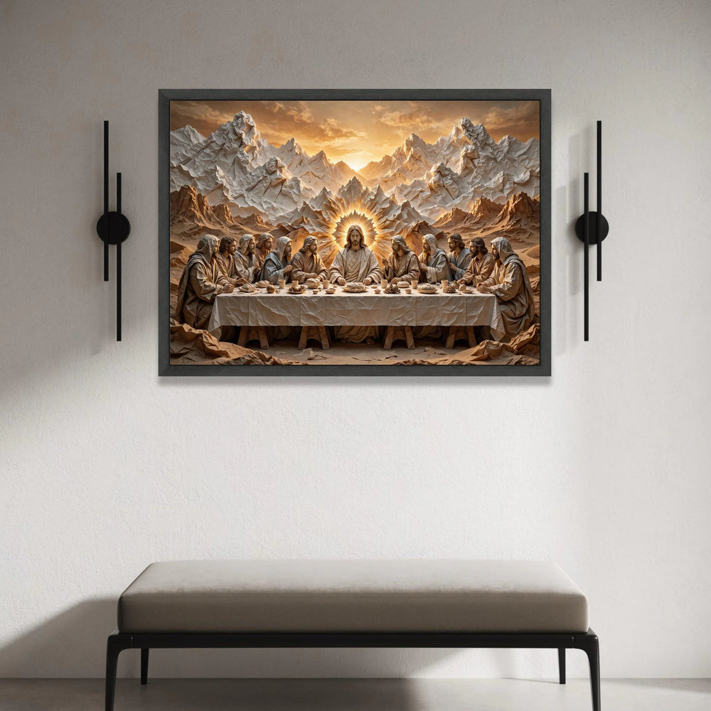 The Last Supper Canvas Wall Art, Jesus and Apostles Religious Canvas, Spiritual Faith Decor, Christian Wall Hanging, Canvas Print Art