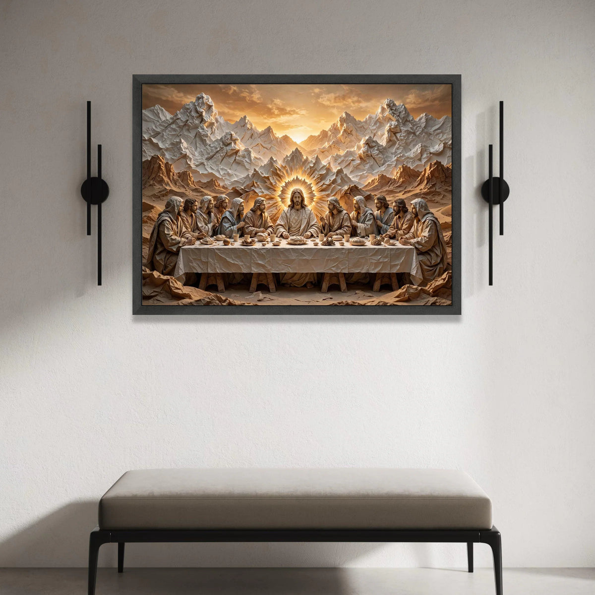 The Last Supper Canvas Wall Art, Jesus and Apostles Religious Canvas, Spiritual Faith Decor, Christian Wall Hanging, Canvas Print Art