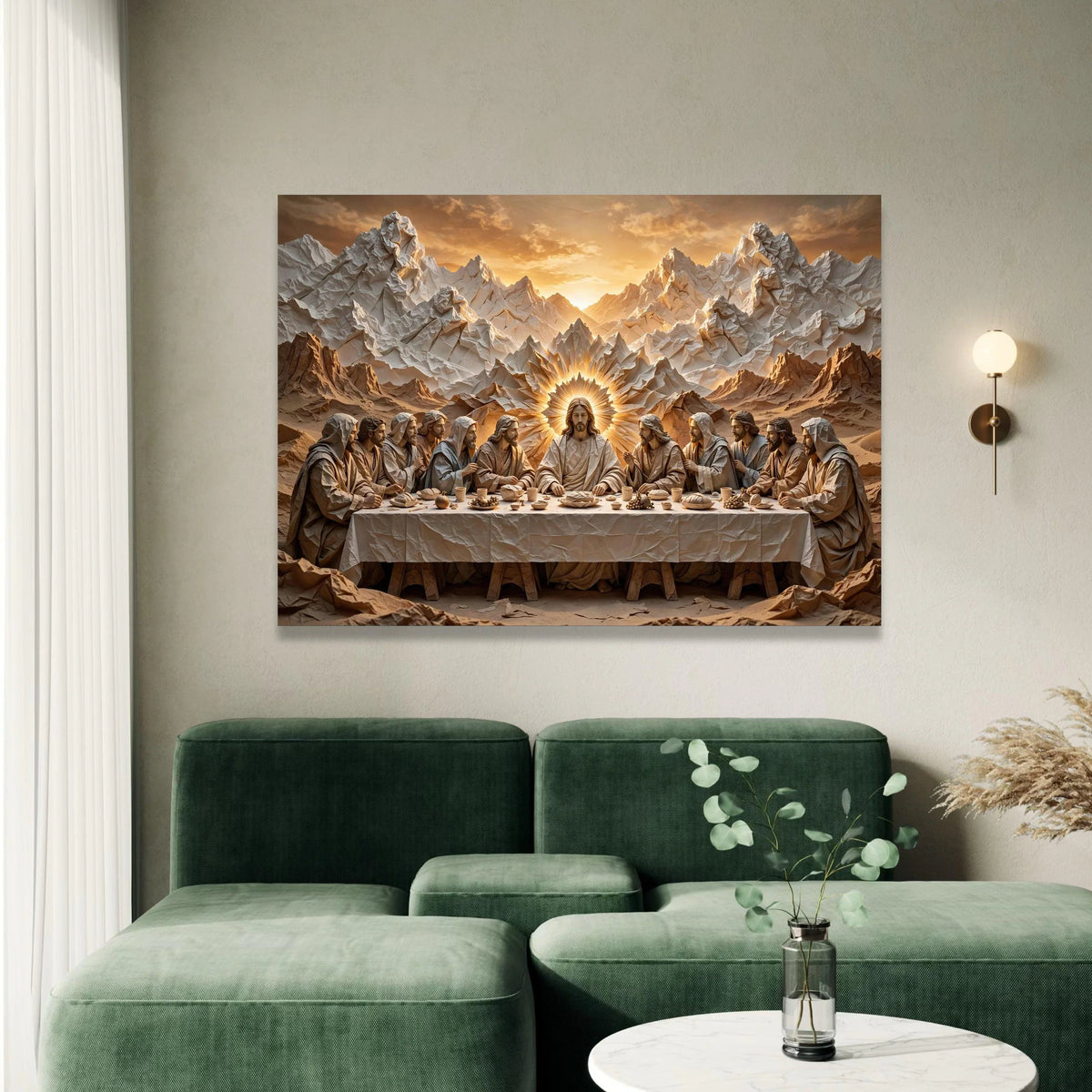 The Last Supper Canvas Wall Art, Jesus and Apostles Religious Canvas, Spiritual Faith Decor, Christian Wall Hanging, Canvas Print Art