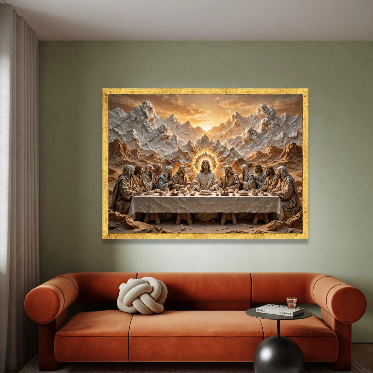 The Last Supper Canvas Wall Art, Jesus and Apostles Religious Canvas, Spiritual Faith Decor, Christian Wall Hanging, Canvas Print Art