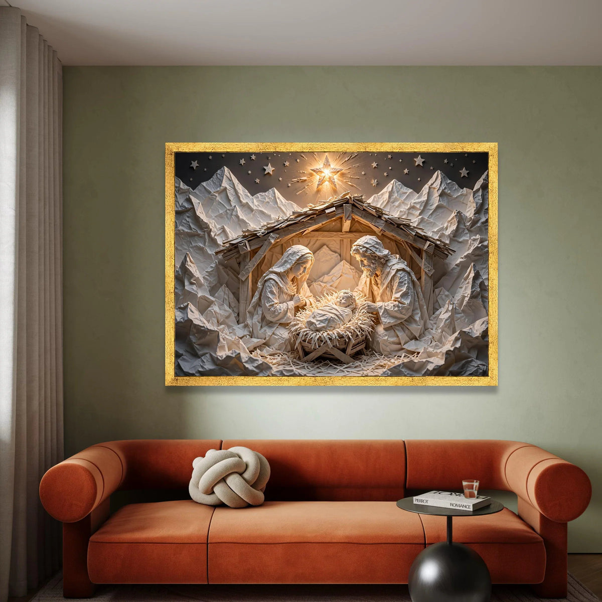 Nativity Scene Canvas Wall Art, Christmas Manger Decoration, Holy Family Canvas, Religious Holiday Canvas, Spiritual Home Canvas Print Art