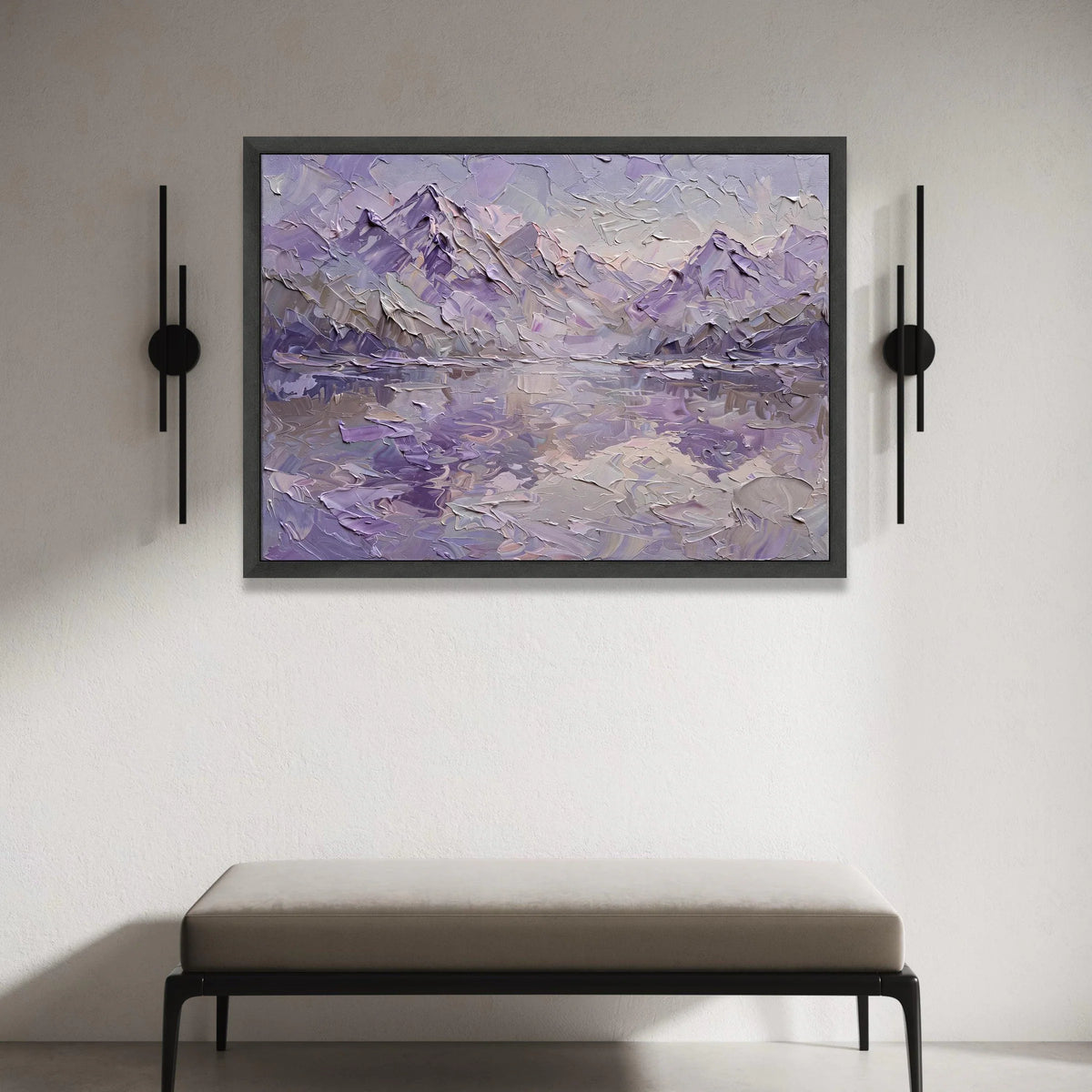 Lavender Mountain Landscape Canvas Wall Art, Abstract Purple Scenic View, Modern Nature Canvas, Living Room Decor, Ready to Canvas Print Art