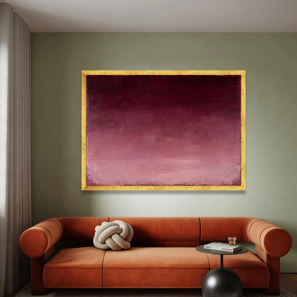Soft Gradient Burgundy Canvas, Modern Abstract Wall Art, Minimalist Home Decoration, Warm Red Ombre Canvas, Contemporary Canvas Print Art