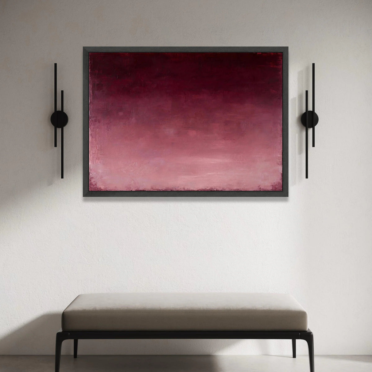 Soft Gradient Burgundy Canvas, Modern Abstract Wall Art, Minimalist Home Decoration, Warm Red Ombre Canvas, Contemporary Canvas Print Art