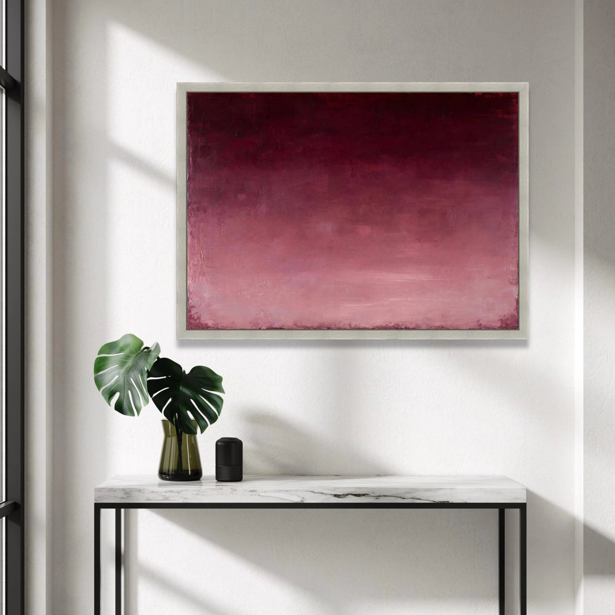 Soft Gradient Burgundy Canvas, Modern Abstract Wall Art, Minimalist Home Decoration, Warm Red Ombre Canvas, Contemporary Canvas Print Art