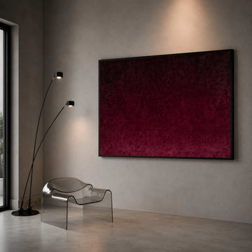 Deep Burgundy Abstract Canvas, Dark Red Wall Art, Modern Minimalist Home Decor, Rich Color Canvas Print, Elegant Living Canvas Print Art