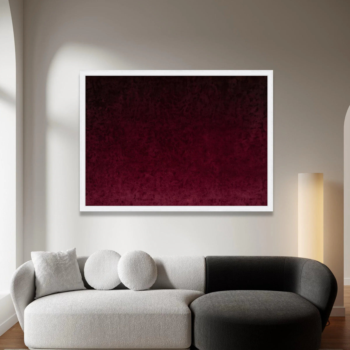 Deep Burgundy Abstract Canvas, Dark Red Wall Art, Modern Minimalist Home Decor, Rich Color Canvas Print, Elegant Living Canvas Print Art