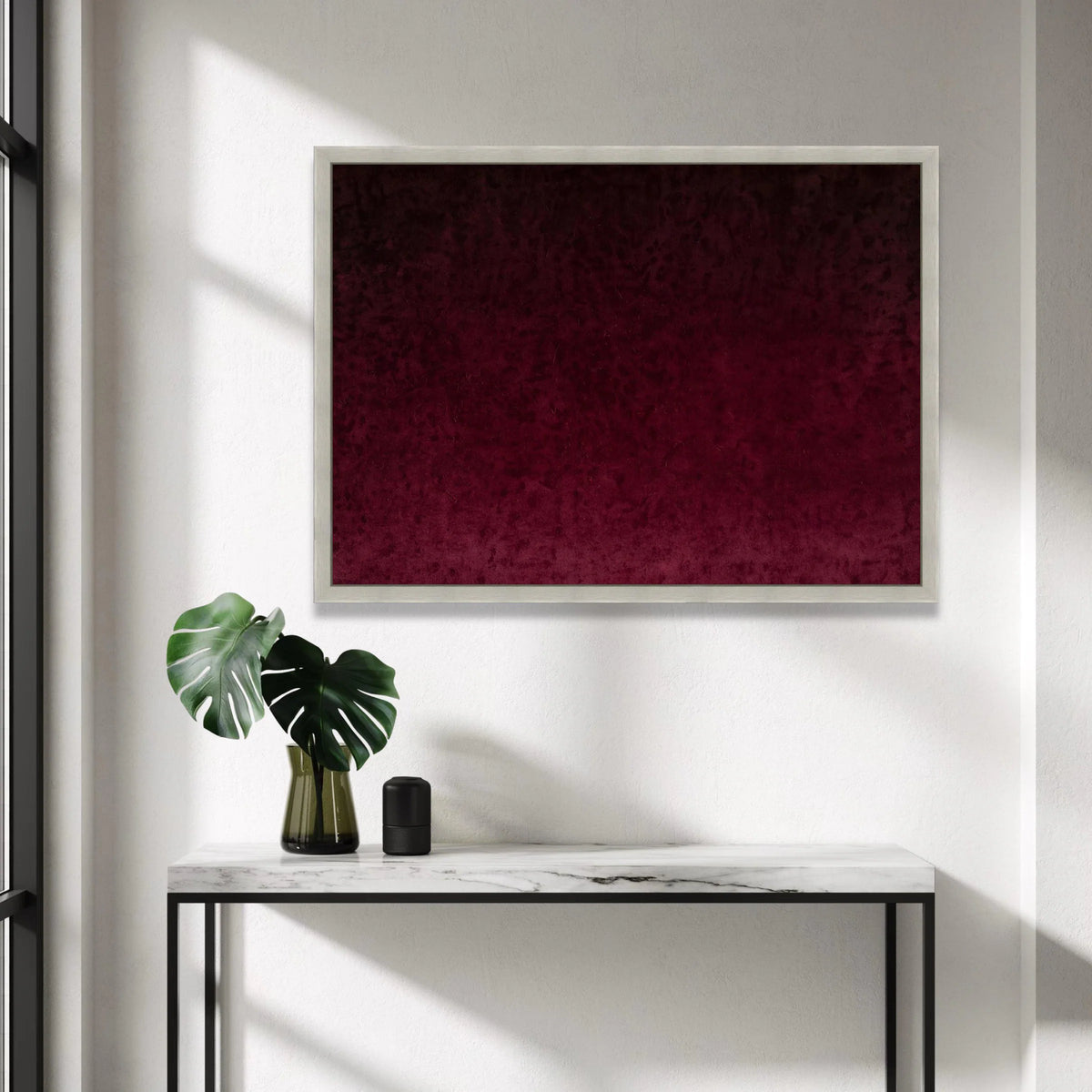 Deep Burgundy Abstract Canvas, Dark Red Wall Art, Modern Minimalist Home Decor, Rich Color Canvas Print, Elegant Living Canvas Print Art