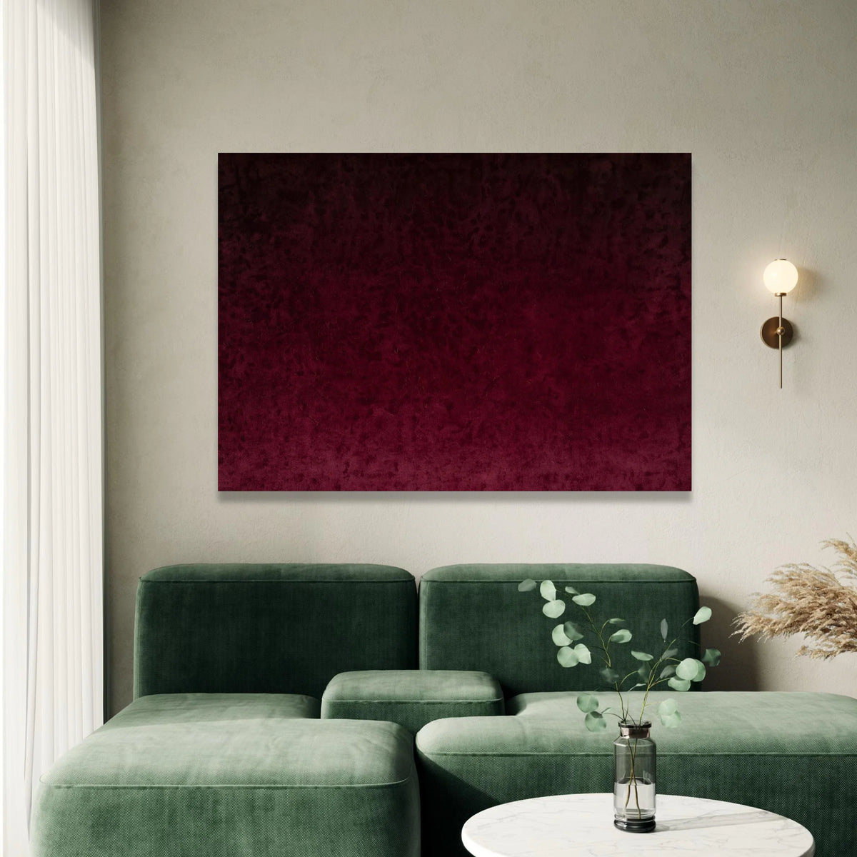 Deep Burgundy Abstract Canvas, Dark Red Wall Art, Modern Minimalist Home Decor, Rich Color Canvas Print, Elegant Living Canvas Print Art
