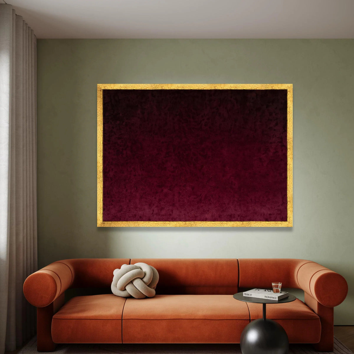 Deep Burgundy Abstract Canvas, Dark Red Wall Art, Modern Minimalist Home Decor, Rich Color Canvas Print, Elegant Living Canvas Print Art
