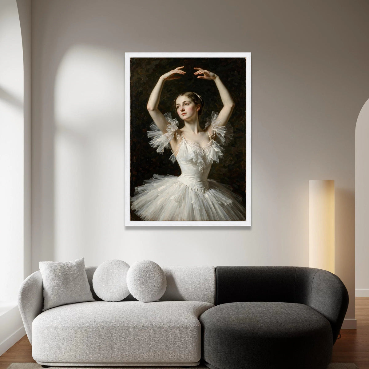 Elegant Ballet Dancer Portrait Canvas, Classic Ballet Costume Wall Art, Fine Art Canvas Print, Graceful Dance Pose Canvas Print Art