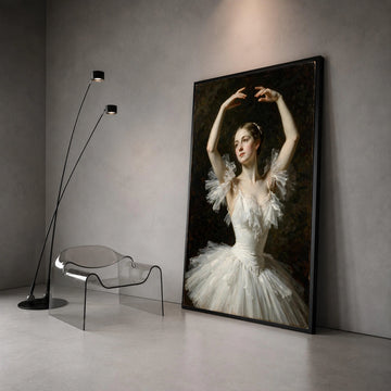 Elegant Ballet Dancer Portrait Canvas, Classic Ballet Costume Wall Art, Fine Art Canvas Print, Graceful Dance Pose Canvas Print Art