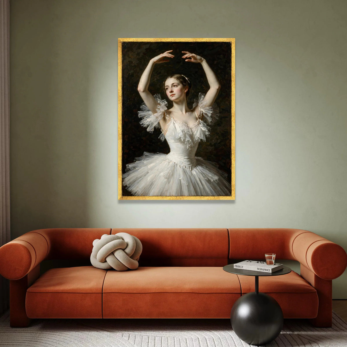 Elegant Ballet Dancer Portrait Canvas, Classic Ballet Costume Wall Art, Fine Art Canvas Print, Graceful Dance Pose Canvas Print Art